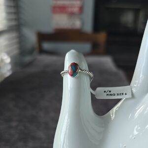 925 Sterling Silver Pink Dahlia Ring~Size 6